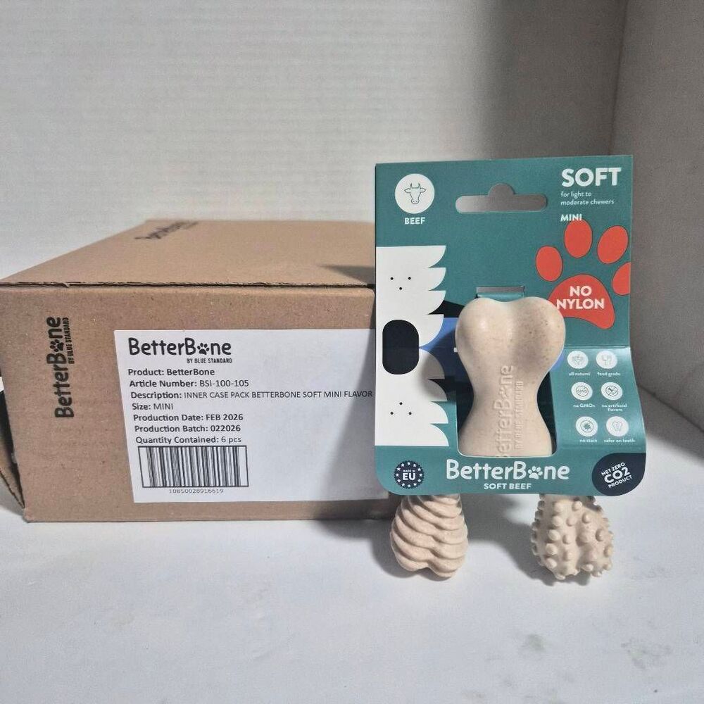 NIB 6pk BetterBone Mini Size Soft Beef Flavor Chews Treats Toys